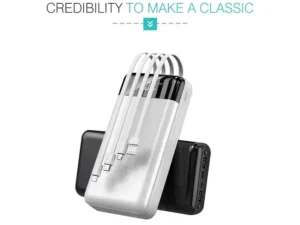 Portable Power Bank Charger, External Battery with Built-In 4 Cable And 7 Ports, USB-C Fast Charging Battery Pack with LED Display And Flashlight for Phone Tablet And Other 20000mah