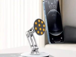 good quality 360 Desk Magnetic Cellphone Stand Metal Rotating Foldable Smartphone Security Holder Desktop Phone Holder Bracket