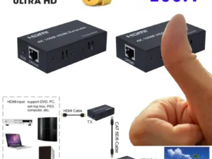 HDMI Extender 100Meters over RJ45 CAT5e Cable, Supports 1080P Full HD 3D