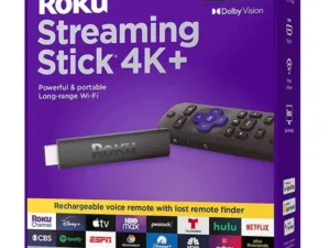 Roku Streaming Stick 4K+ Streaming Device 4K/HDR/Dolby Vision With Roku Voice Remote Pro - Black