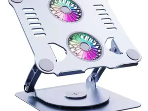 Adjustable Desktop Aluminum Laptop Stand With Cooling Fan Foldable and Minimalist Design Laptop Stand